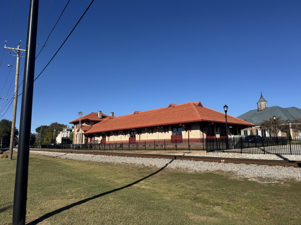 A train depot in downtown Greer SC