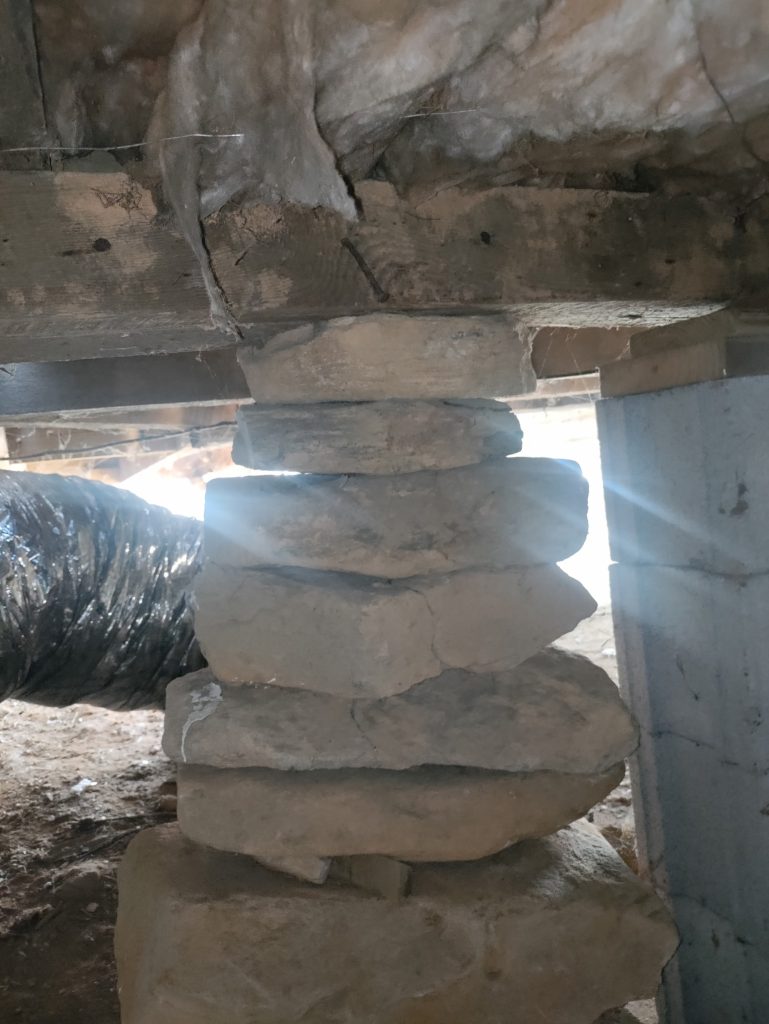 stacked stone pier on an early 1900's upstate SC home.